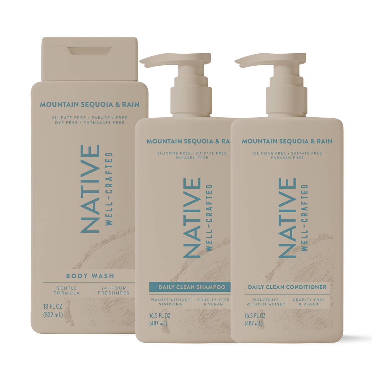Native Shower Essentials Trio